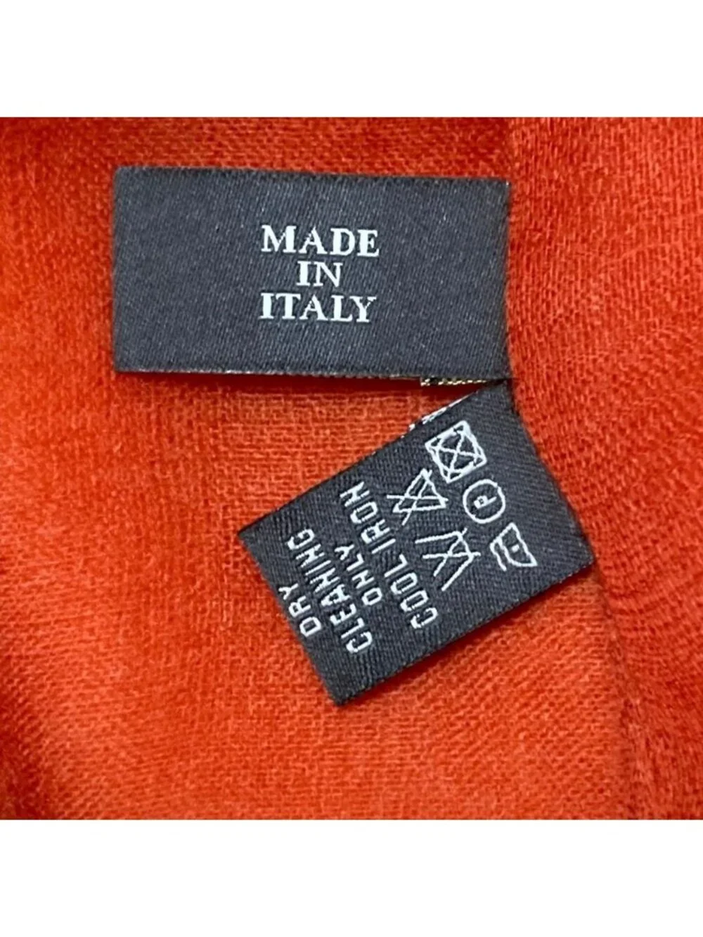 Loro Piana Cashmere 100% Gradation Large Shawl Orange Yellow Scarf